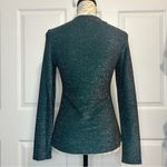 NEW YORK & COMPANY Lurex Knit Lace Up Neck Top Green Photo 1