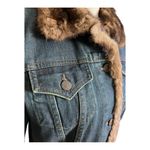 Gap  Jean 1969 Denim Jacket With Mink Fur Trim Size 10 Photo 4