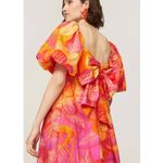 Farm Rio ombré summer garden Vibrant Orange and Pink Floral Dress NEW Photo 1