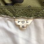 POL  Top Green Camouflage Print V-Neck Sheer Short Sleeves T-Shirt Womens Small Photo 5