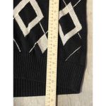 Liz Claiborne  Sweater L Vintage Black‎ And White Diamond Design bag 7 Photo 6