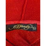Ed Hardy Ed‎ Hardy Red Rhinestone Skull Butterfly Hoodie Dress Size L Photo 7