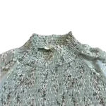 Storia  Blue Floral Print‎ Smocked Mini Elastic Dress Size Small Photo 7