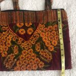 Boho Embroidered Tapestry Cottagecore Western Festival Retro Purse Tote Zip Bag Gold Photo 8