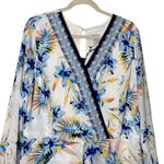 Monroe & Main White Blue Windswept Floral Summer Romper Maxi Dress NWT 1X Flaw Photo 2