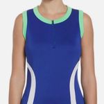PGA Tour NWT Women's Grand Slam Colorblock Sleeveless Flounce Golf Dress Lime Cobalt Photo 2
