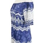 La Blanca  Blue White Tie Dye Embroidered Crochet Lace Mini Dress/Swim Cover Up S Photo 1