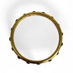 J.Crew Bangle Bracelet Shiny Gold Tone with Black Raised Cabochons Photo 2