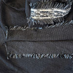 St. John Collection St. John Black Santana Knit Blazer Size 16 Fringe Embroidered Trim Long Sleeve Photo 5