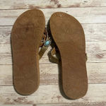 Yellow Box  Sandals Size 8 Brown Turquoise Blingy Photo 6