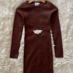 Princess Polly  knit cut out Serenity mini dress in brown Photo 1