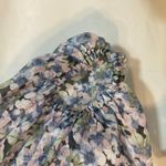 VICI Collection Balloons Purple Blue Floral Long Sleeve Button Tiered Mini Dress Photo 4