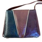 80s Vintage Color block cross body rectangle maroon, green and brown Photo 1