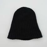 Love Your Melon Black Knit Beanie Classic Brown Patch Cotton Winter One Size Photo 4