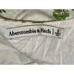Abercrombie & Fitch NEW  White Green Floral Linen Smocked V-Neck Crop Top Size S Photo 4