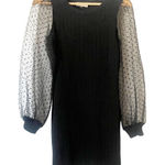 Altar'd State Altar’d State Black Fitted Knit Puff Long Sleeve Mini Dress‎ Size Medium Photo 0