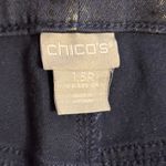 Chico's Chico’s 1.5R Coated Snakeskin Print Skinny Jeans Navy Blue Cropped Ankle 10 Photo 1