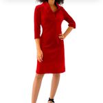 Gretchen Scott NWT Ruffneck Red Silky Velvet Dress Sz M Photo 1