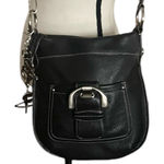 Bruce Makowsky Black Pebbled Leather Crossbody Handbag Photo 0