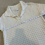 Joie  Open Stitch/Weave Sweater, Cream, Size Large, Polo, Cozy, Comfy Photo 3