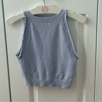 Madewell Crochet Trim Cropped Sweater Tank in Periwinkle Photo 2