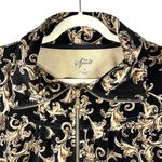 Style & Co Velour Track Jacket 2X Plus Size Black Brown Floral Y2K AOP Grunge Whimsigoth‎ Photo 3