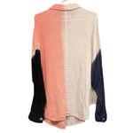 Electric & Rose 100% Cotton Double Gauze Dip Dyed Colorblock Button Photo 1