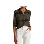 Rails  Black Waves Blouse Hunter Olive Size M Photo 5