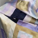 Echo 💯 silk art deco scarf/shawl. Periwinkle blue/pink/navy . 11” by 54 “ Blue Photo 2