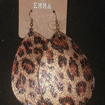 Emma Leopard Leather Earrings‎ Brown Photo 0