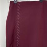 Worthington Lace-Up High Waist Midi Pencil Skirt (Wine) - 14 Photo 4