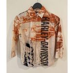 Harley Davidson Womens~S~Orange/Cream/Black H-D BOLD LOGOS-PRISTINE~100% COTTON Photo 0