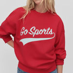Favorite Daughter Go Sports Sweatshirt Red Size M Photo 0