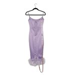 House Of CB NWT Helena Feather Trim Midi Dress Women's Purple Size X-Small XS Photo 4