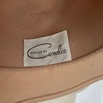 DoesKin felt beige cream 100 percent wool beige feather beaded trim hat Photo 4