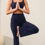 Athleta  Womens Navy Blue Elation Flare Leggings Size Med Photo 0