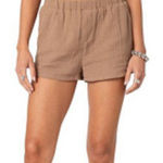 Edikted Edited Women's Tan Shorts 100% cotton size small Photo 0