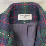 Alfred Dunner  Vintage Made in USA Navy Green Wool Plaid Gingham Blazer Coat M Photo 5