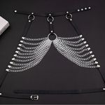 Leather and Chain Body Jewelry Silver Photo 4