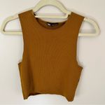 ZARA  Brown / Mustard Colored Sleeveless Crop Top | M Photo 2