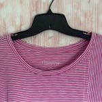 Soft Surroundings  Coco Purple Striped Ruffle Hem T Shirt Photo 2