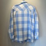 HFX Women’s Shirt Jacket Shacket Size Small Blue Cream Photo 5