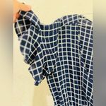 BP . Nordstrom Glen Plaid Wrap Short Sleeve Shorts Romper. Size Med blue & white Photo 4
