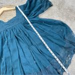 Badgley Mischka American Glamour  Chiffon Top Embellishment Bell Sleeve Boho L Photo 9