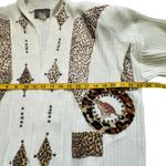 Vintage Focus USA Leopard Applique Cardigan OS Open Front Statement Maximalism Brown Size undefined Photo 6