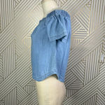 3x1 NYC Clark Shirt Top Off The Shoulder Denim Chambray Blue Size US Small Photo 7