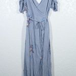 ASTR The Label Periwinkle Blue Gwyn Wrap Floral Midi Dress Size XS Photo 1