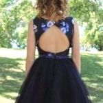 Floral Tulle Cocktail Dress Black Size 0 Photo 1