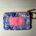 Lilly Pulitzer  Wallet Shade Seekers Zip‎ ID Case Gold Tone Keychain Card Holder Photo 1