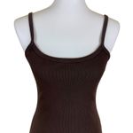 Los Angeles Apparel  Brown Ribbed Cotton Tank Dress Spaghetti Strap Mini Medium Photo 1